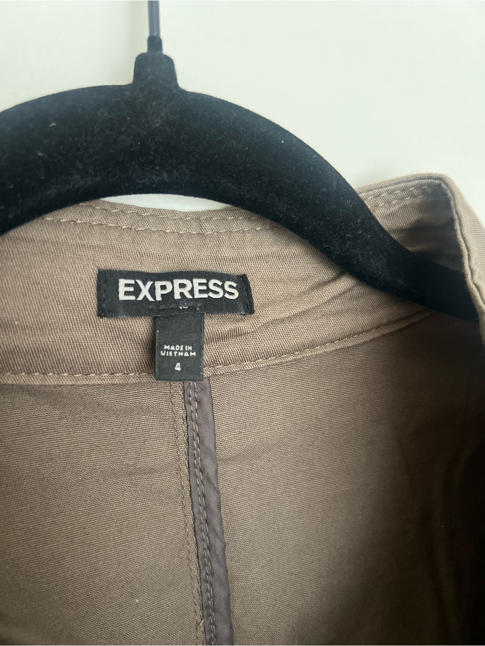 Express Olive Utility Zip Jacket - Picture 2 of 4